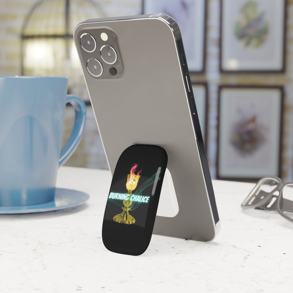 Burning Chalice Phone Grip — Flame & Smoke Click-On Stand
