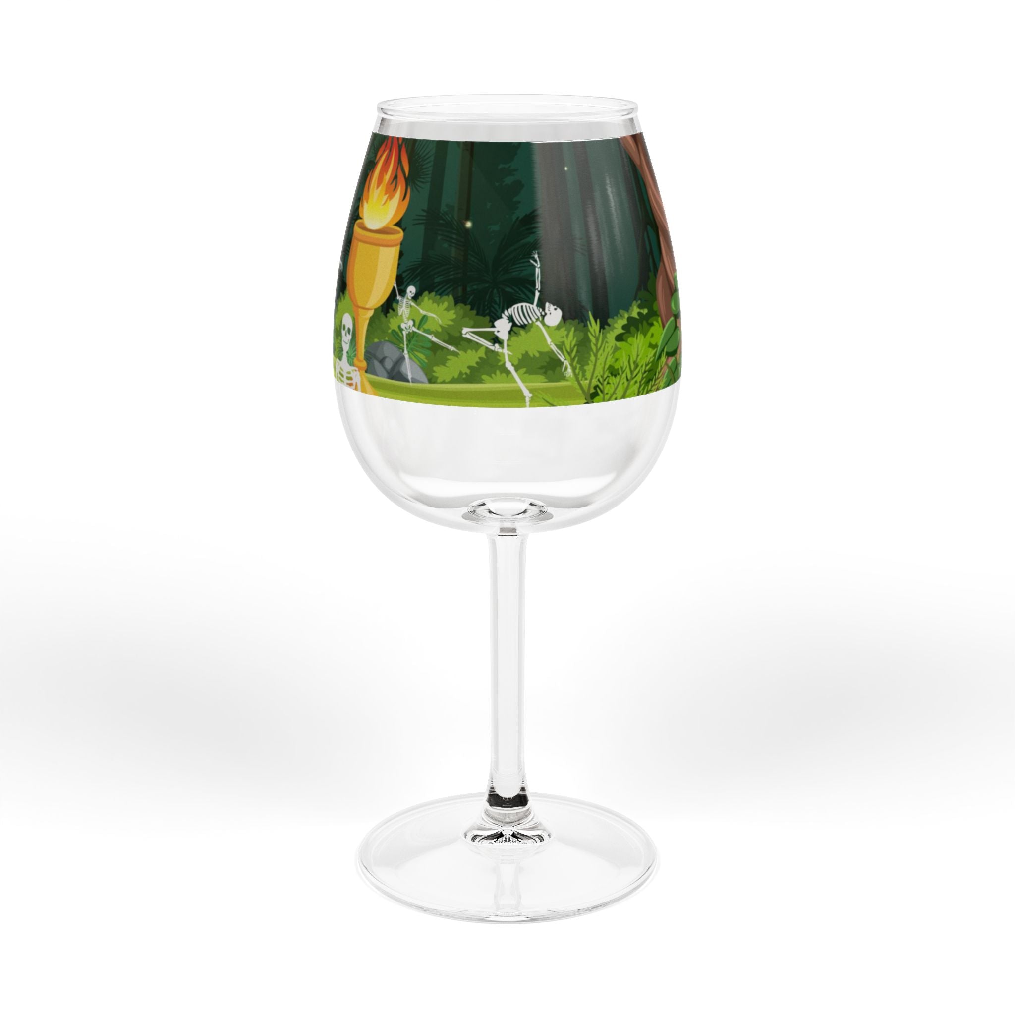Spooky Skeleton Forest 12oz Wine Glass