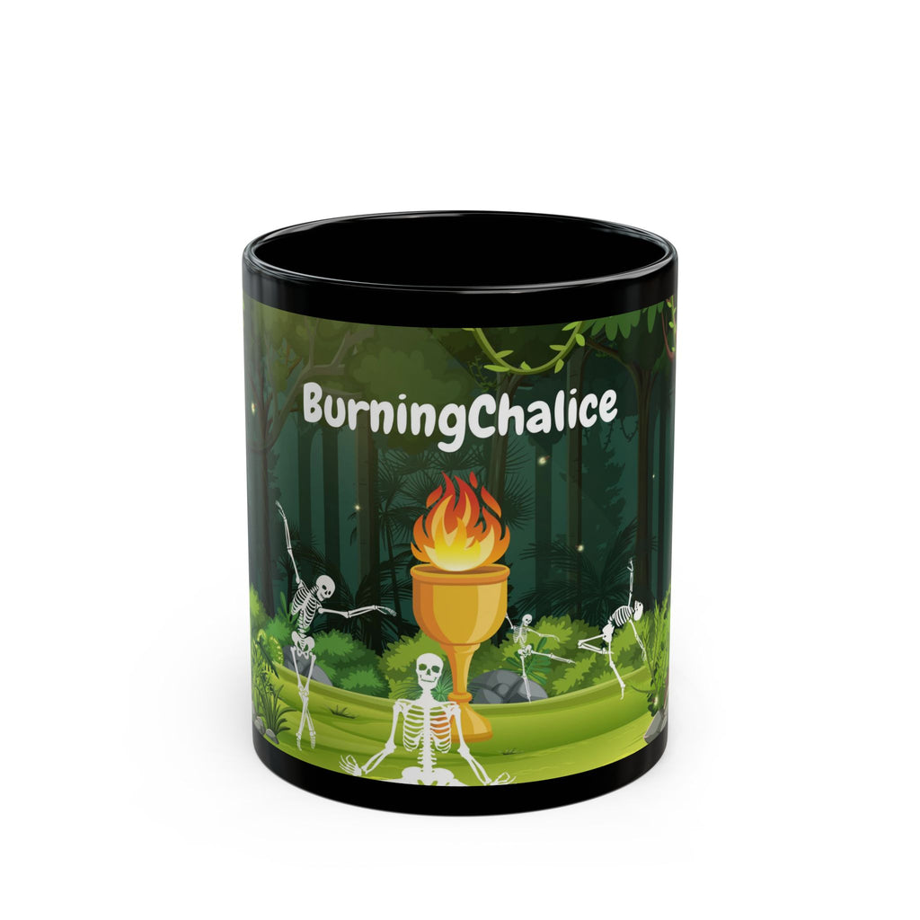 Burning Chalice Altar Mug — Pagan/Wiccan Skeleton Forest Tea Cup (11oz/15oz)