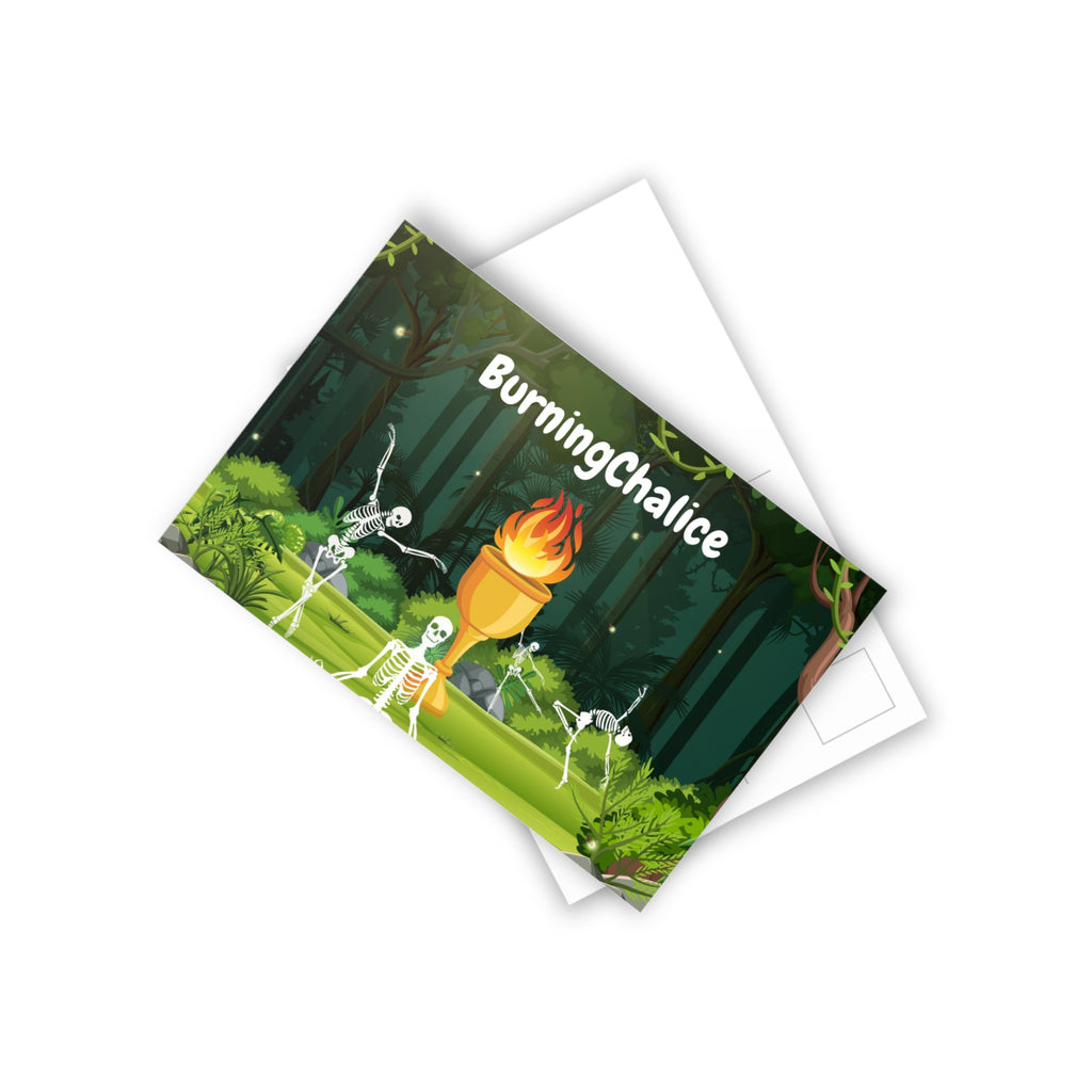 Postcards (10 Pack) — BurningChalice Campfire Skeleton Design