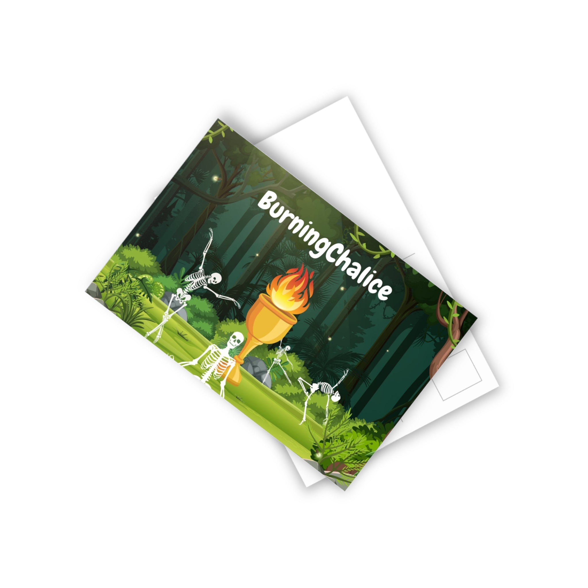 Postcards (10 Pack) — BurningChalice Campfire Skeleton Design