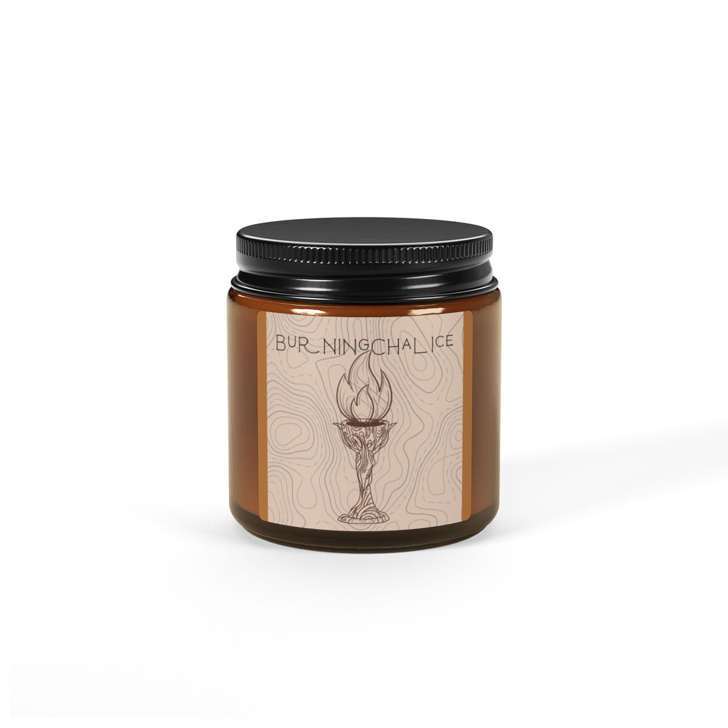 Amber Jar Soy Candle — 'Burning Chalice' Scented Candle (Multiple Sizes)