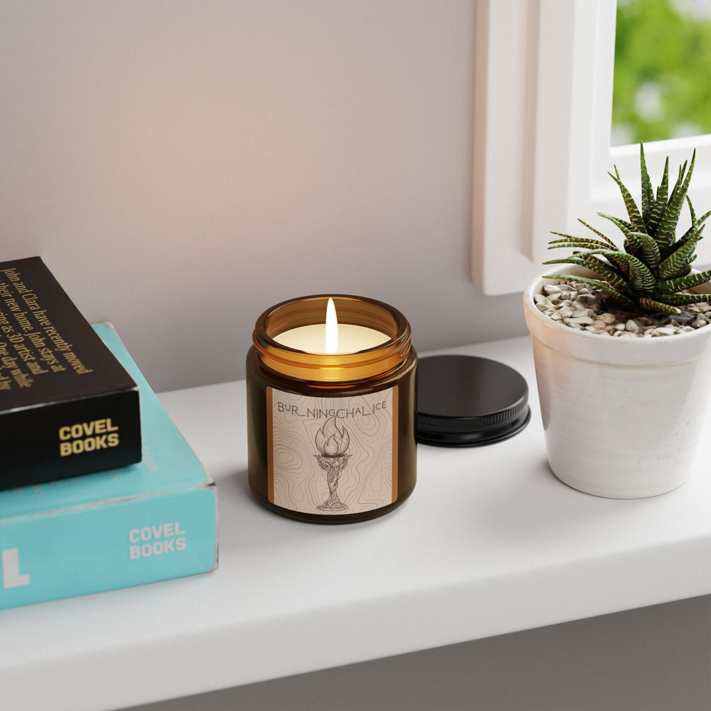 Amber Jar Soy Candle — 'Burning Chalice' Scented Candle (Multiple Sizes)